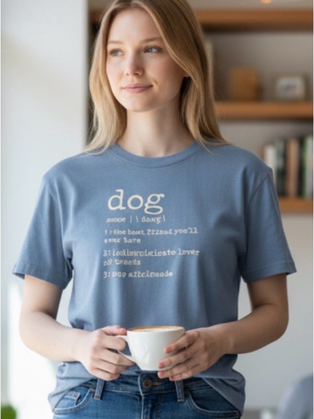 Dusty blue Life is Good t-shirt XXL